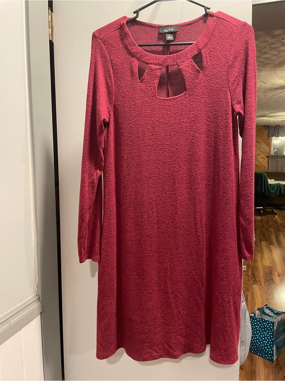 Alyx Raspberry/maroon Long Sleeve Cutout Knit Dress Women’s size S
